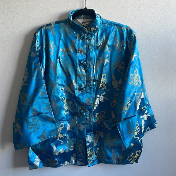 Vintage Blue Kimono Top Large - Picture 2 of 6